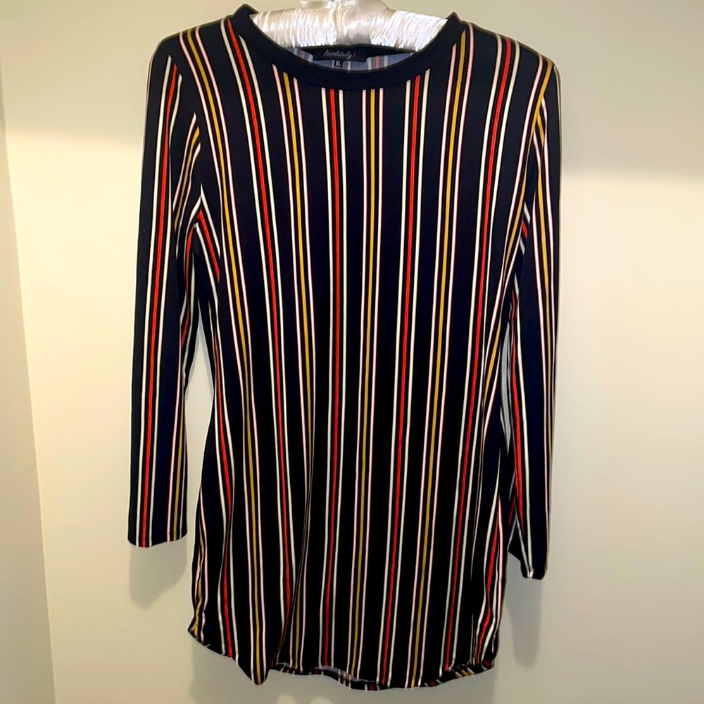 Long Sleeve Striped Mini Dress